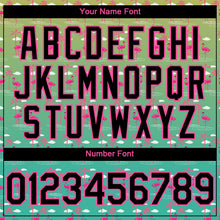 Load image into Gallery viewer, Custom Green Black-Pink 3D Pattern Design Tropical Hawaii Palm Trees And Flamingo Authentic Baseball Jersey
