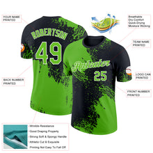 Load image into Gallery viewer, Custom Aurora Green Black-White 3D Pattern Design Abstract Brush Stroke Performance T-Shirt
