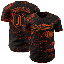 Load image into Gallery viewer, Custom Black Orange 3D Pattern Design Abstract Splatter Texture Authentic Baseball Jersey
