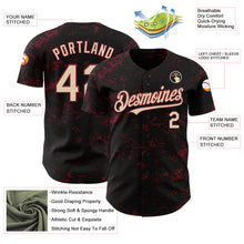 Load image into Gallery viewer, Custom Black City Cream-Crimson 3D Pattern Design Abstract Splatter Texture Authentic Baseball Jersey
