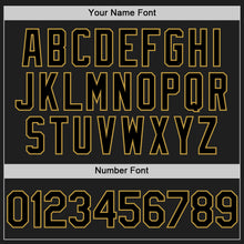 Load image into Gallery viewer, Custom Black Old Gold 3D Pattern Design Confetti Authentic Baseball Jersey
