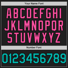 Load image into Gallery viewer, Custom Black Aqua-Pink 3D Pattern Design Confetti Authentic Baseball Jersey
