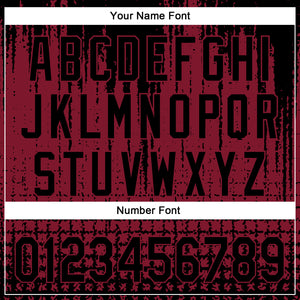 Custom Crimson Black 3D Pattern Design Abstract Shape Authentic Baseball Jersey