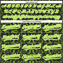 Load image into Gallery viewer, Custom Black Neon Green-White 3D Pattern Design Abstract Tiger And Zebra Authentic Baseball Jersey
