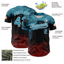 Load image into Gallery viewer, Custom Black Panther Blue Burgundy-White 3D Pattern Design Abstract Fluid Authentic Baseball Jersey
