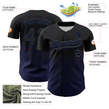 Load image into Gallery viewer, Custom Black Navy 3D Pattern Design Abstract Wave Authentic Baseball Jersey
