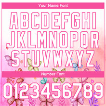 Load image into Gallery viewer, Custom White Pink 3D Pattern Design Animal Butterfly Authentic Baseball Jersey
