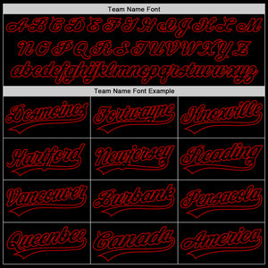 Custom Black Red 3D Pattern Design Gothic Style Cross With Wings Authentic Baseball Jersey