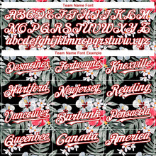 Load image into Gallery viewer, Custom Black White-Red 3D Pattern Design Tropical Hawaii Plant Authentic Baseball Jersey
