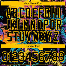 Load image into Gallery viewer, Custom Black Yellow 3D Pattern Design Tropical Hawaii Palms Trees Authentic Baseball Jersey
