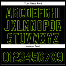 Load image into Gallery viewer, Custom Black Neon Green 3D Pattern Design Diagonal Stripes Authentic Baseball Jersey
