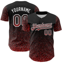 Load image into Gallery viewer, Custom Black Red-White 3D Pattern Design Abstract Colorful Glittering Dot Authentic Baseball Jersey
