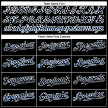 Load image into Gallery viewer, Custom Black Light Blue-White 3D Pattern Design Abstract Colorful Glittering Dot Authentic Baseball Jersey
