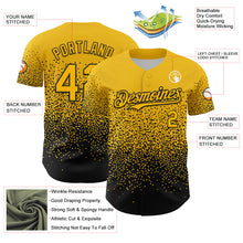 Load image into Gallery viewer, Custom Yellow Black 3D Pattern Design Gradient Style Irregular Shape Authentic Baseball Jersey
