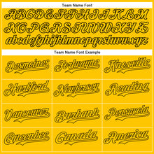 Load image into Gallery viewer, Custom Yellow Black 3D Pattern Design Gradient Style Irregular Shape Authentic Baseball Jersey
