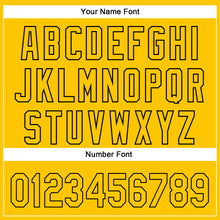 Load image into Gallery viewer, Custom Yellow Black 3D Pattern Design Gradient Style Irregular Shape Authentic Baseball Jersey

