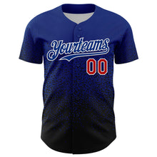 Load image into Gallery viewer, Custom Royal Red-Black 3D Pattern Design Gradient Style Irregular Shape Authentic Baseball Jersey
