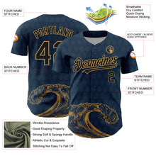 Load image into Gallery viewer, Custom US Navy Blue Black-Old Gold 3D Pattern Design Wave Authentic Baseball Jersey

