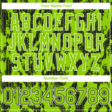 Load image into Gallery viewer, Custom Neon Green Black-White 3D Pattern Design Abstract Fluid Authentic Baseball Jersey
