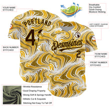 Load image into Gallery viewer, Custom Yellow Brown-Old Gold 3D Pattern Design Abstract Fluid Authentic Baseball Jersey
