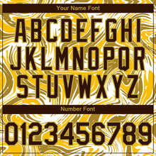 Load image into Gallery viewer, Custom Yellow Brown-Old Gold 3D Pattern Design Abstract Fluid Authentic Baseball Jersey
