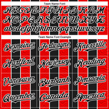 Load image into Gallery viewer, Custom Red Black-White 3D Pattern Design Stripe Authentic Baseball Jersey
