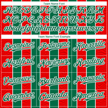 Load image into Gallery viewer, Custom Red Kelly Green-White 3D Pattern Design Stripe Authentic Baseball Jersey
