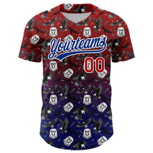 Load image into Gallery viewer, Custom Red Royal-White 3D Pattern Design American Eagle Authentic Baseball Jersey
