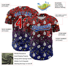 Load image into Gallery viewer, Custom Red Royal-White 3D Pattern Design American Eagle Authentic Baseball Jersey
