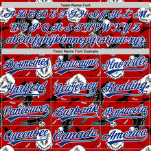 Load image into Gallery viewer, Custom Red Royal-White 3D Pattern Design American Eagle Authentic Baseball Jersey
