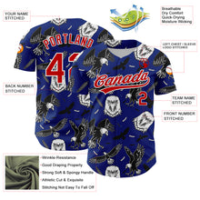Load image into Gallery viewer, Custom Royal Red-White 3D Pattern Design American Eagle Authentic Baseball Jersey
