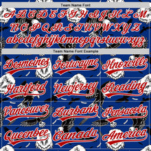 Load image into Gallery viewer, Custom Royal Red-White 3D Pattern Design American Eagle Authentic Baseball Jersey
