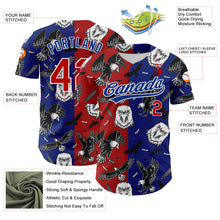 Load image into Gallery viewer, Custom Royal Red-White 3D Pattern Design American Eagle Authentic Baseball Jersey
