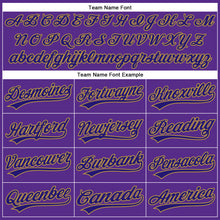 Load image into Gallery viewer, Custom Purple Dark Purple-Old Gold 3D Pattern Design Football Helmet And Ball Authentic Baseball Jersey
