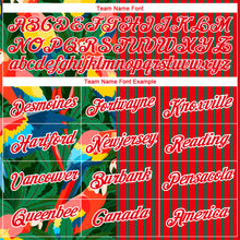 Load image into Gallery viewer, Custom Fire Red Kelly Green-White 3D Tropical Hawaii Palm Leaves And Animal Parrot Performance T-Shirt
