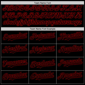 Custom Black Red 3D Pattern Design Rave Gothic Style Authentic Baseball Jersey