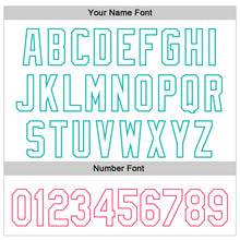 Load image into Gallery viewer, Custom White Neon Pink-Aqua 3D Pattern Design Champion Medal Authentic Baseball Jersey
