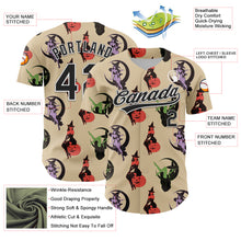 Load image into Gallery viewer, Custom City Cream Black-White 3D Pattern Halloween Authentic Baseball Jersey
