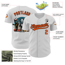 Load image into Gallery viewer, Custom White Orange-Black 3D Halloween Authentic Baseball Jersey
