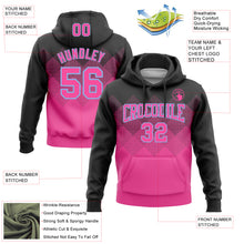 Load image into Gallery viewer, Custom Stitched Black Pink-Light Blue 3D Pattern Design Gradient Square Shape Sports Pullover Sweatshirt Hoodie
