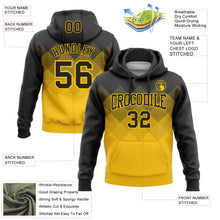 Load image into Gallery viewer, Custom Stitched Black Yellow 3D Pattern Design Gradient Square Shape Sports Pullover Sweatshirt Hoodie
