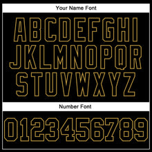 Load image into Gallery viewer, Custom Stitched Black Old Gold 3D Pattern Design Gradient Square Shape Sports Pullover Sweatshirt Hoodie

