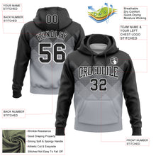 Load image into Gallery viewer, Custom Stitched Black Gray-White 3D Pattern Design Gradient Square Shape Sports Pullover Sweatshirt Hoodie

