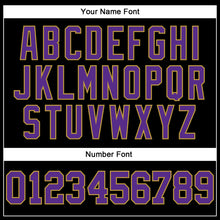 Load image into Gallery viewer, Custom Stitched Black Purple-Old Gold 3D Pattern Design Gradient Square Shape Sports Pullover Sweatshirt Hoodie

