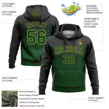 Load image into Gallery viewer, Custom Stitched Black Green-Old Gold 3D Pattern Design Gradient Square Shape Sports Pullover Sweatshirt Hoodie
