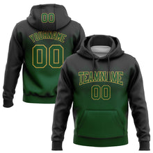 Load image into Gallery viewer, Custom Stitched Black Green-Old Gold 3D Pattern Design Gradient Square Shape Sports Pullover Sweatshirt Hoodie

