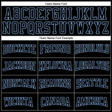 Load image into Gallery viewer, Custom Stitched Black Light Blue 3D Pattern Design Gradient Square Shape Sports Pullover Sweatshirt Hoodie
