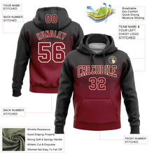 Load image into Gallery viewer, Custom Stitched Black Crimson-Cream 3D Pattern Design Gradient Square Shape Sports Pullover Sweatshirt Hoodie
