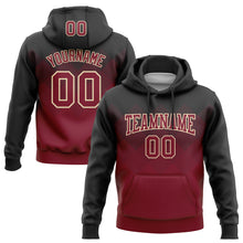Load image into Gallery viewer, Custom Stitched Black Crimson-Cream 3D Pattern Design Gradient Square Shape Sports Pullover Sweatshirt Hoodie
