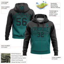 Load image into Gallery viewer, Custom Stitched Black Teal 3D Pattern Design Gradient Square Shape Sports Pullover Sweatshirt Hoodie
